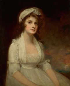 Portrait Of Miss Elizabeth Tighe , Half-Length, Wearing A White Dress