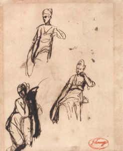 Seated Woman: Three Poses