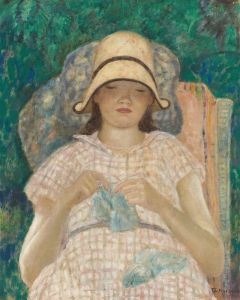 Girl Knitting