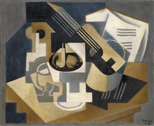 Guitar and Fruit Bowl on a Table