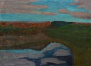 Herbstlandschaft am Weyerberg mit Tümpel