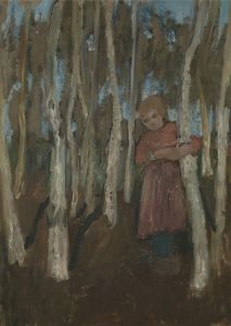 Girl in a Birch Forest