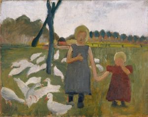Kids with Geese