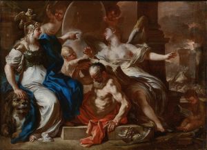 Minerva With Chronos And History; A Study For An Allegory Of The Reign Of The Hapsburgs In Naples