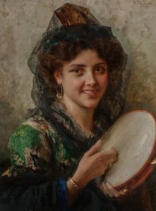 Girl with a tambourine