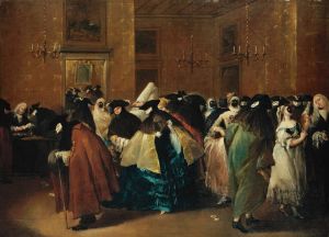 The Ridotto In Venice With Masked Figures Conversing
