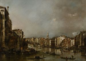 View up the Grand Canal toward the Rialto