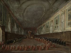 Pope Pius VI Descending the Throne to Take Leave of the Doge in the Hall of SS. Giovanni e Paolo, 1782