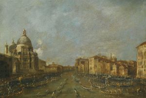 Venice, A Festival On The Grand Canal Near Santa Maria Della Salute