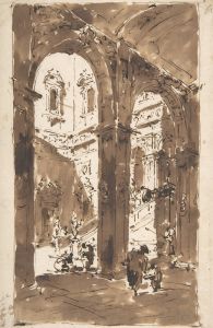 Architectural Capriccio; Courtyard of a Palace