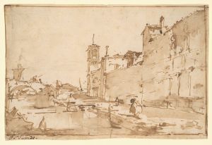 A Venetian Capriccio; A Rio Leading to a Bridge