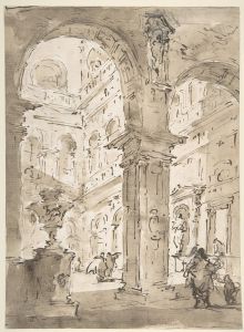 Architectural Capriccio; Courtyard of a Palace