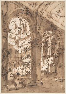 Architectural Capriccio; Courtyard of a Palace