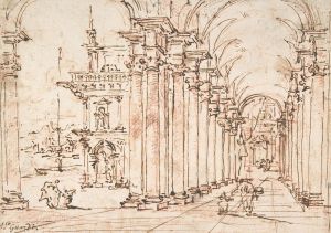 Architectural Capriccio; Vaulted Colonnade of a Palace