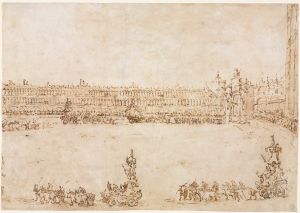 A Procession of Triumphal Cars in the Piazza San Marco, Venice, Celebrating the Visit of the Conti del Nord
