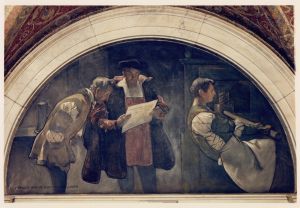 Printing Press mural in Evolution of the Book series