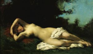 A Nymph In A Wooded Landscape