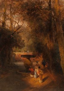 Gardens and fountain of the Villa Torlonia, Frascati, Rome