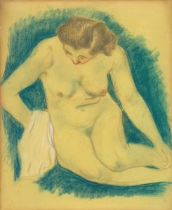 Seated Nude Seen From Above