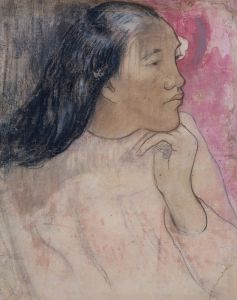 A Tahitian Woman with a Flower in Her Hair