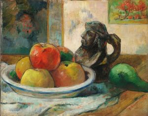 Still Life with Apples, a Pear, and a Ceramic Portrait Jug