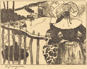 Breton Women beside a Fence