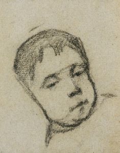 Emil Gauguin as a Child, Head on a Pillow