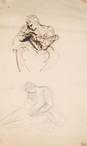 Two Sketches of a Woman and Infant