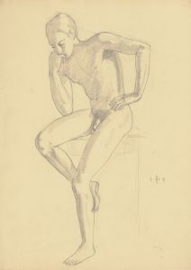 Sitting male nude
