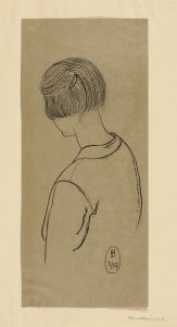 Young woman seen from the back