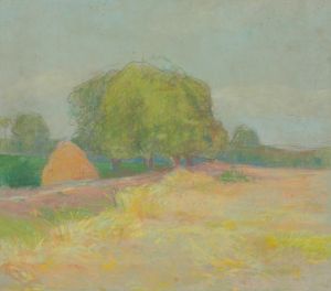 Landscape with bushy trees