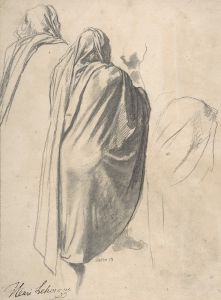 Back View of a Male Figure Wearing a Cloak
