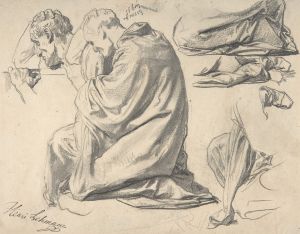 Kneeling Draped Male Figure, Facing Left