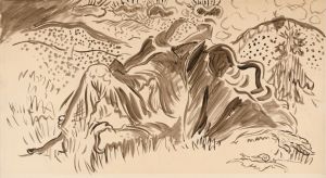 Resting man in the forest