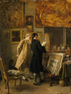 An Artist showing his Work