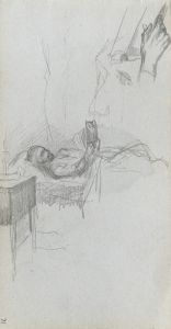 Study of a Figure Reading in Bed, Study of a Hand