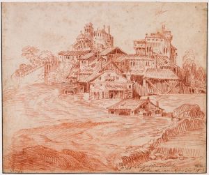 Fortified Village with a Castle, Keep and a Church