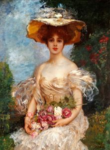 A portrait of an elegant woman