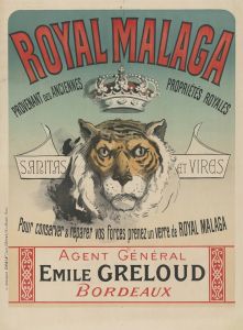 Royal Malaga. sanitas et vires. pour conserver & réparer vos forces, prenez un verre de Royal Malaga