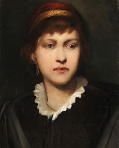 Bildnis eines Mädchens mit Haube und Ohrschmuck