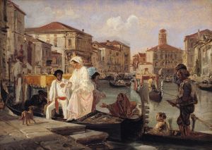 Alighting from a Gondola in Venice