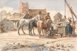 Ved brønden uden for landsbyen