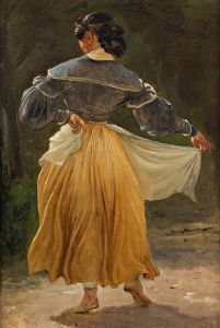 Dancing Roman Woman. Study for Romans Gathered for Merriment at an Osteria