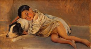Neapolitan boy and dog. Study for The Neapolitan way of life