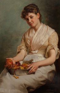 Girl Peeling Apples