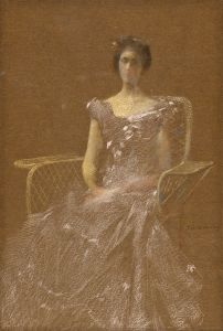 Lady in Rattan Armchair
