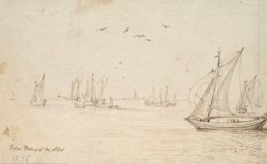 Sailboats, A City in the Distance