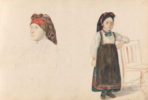 Kvinne med ‘tulleplagg’; Anne Jacobsdatter, Dalen