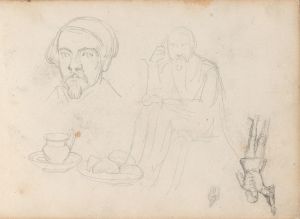 Figure studies; jug and dish