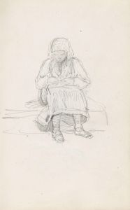 Sitting female figure
